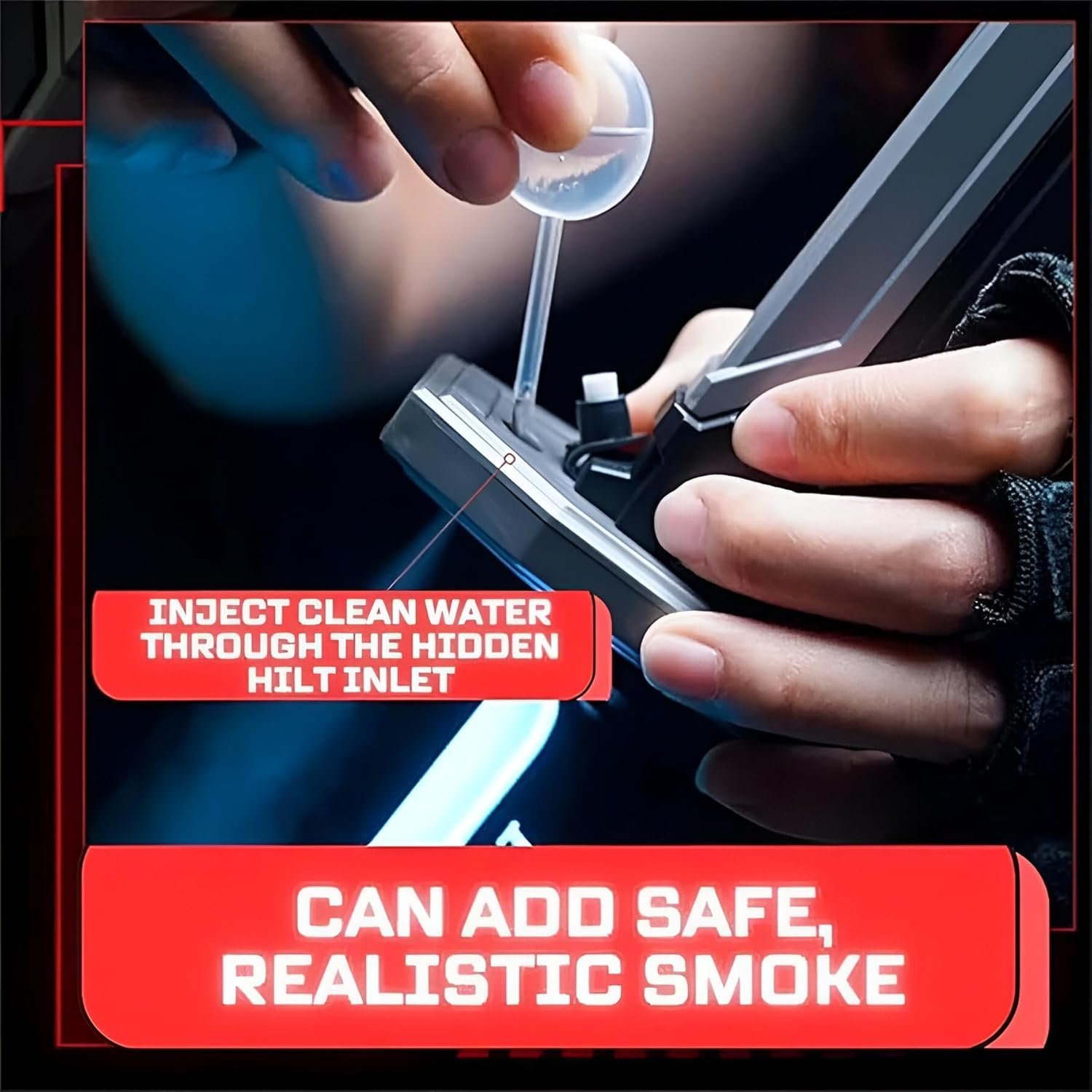 LED Katana Spark FX Lightsaber Sword – Light-Up Blade with Spark & Smoke Effects, Cosplay Prop Weapon for Halloween & Costume Parties (Multi Colour) - Image 3